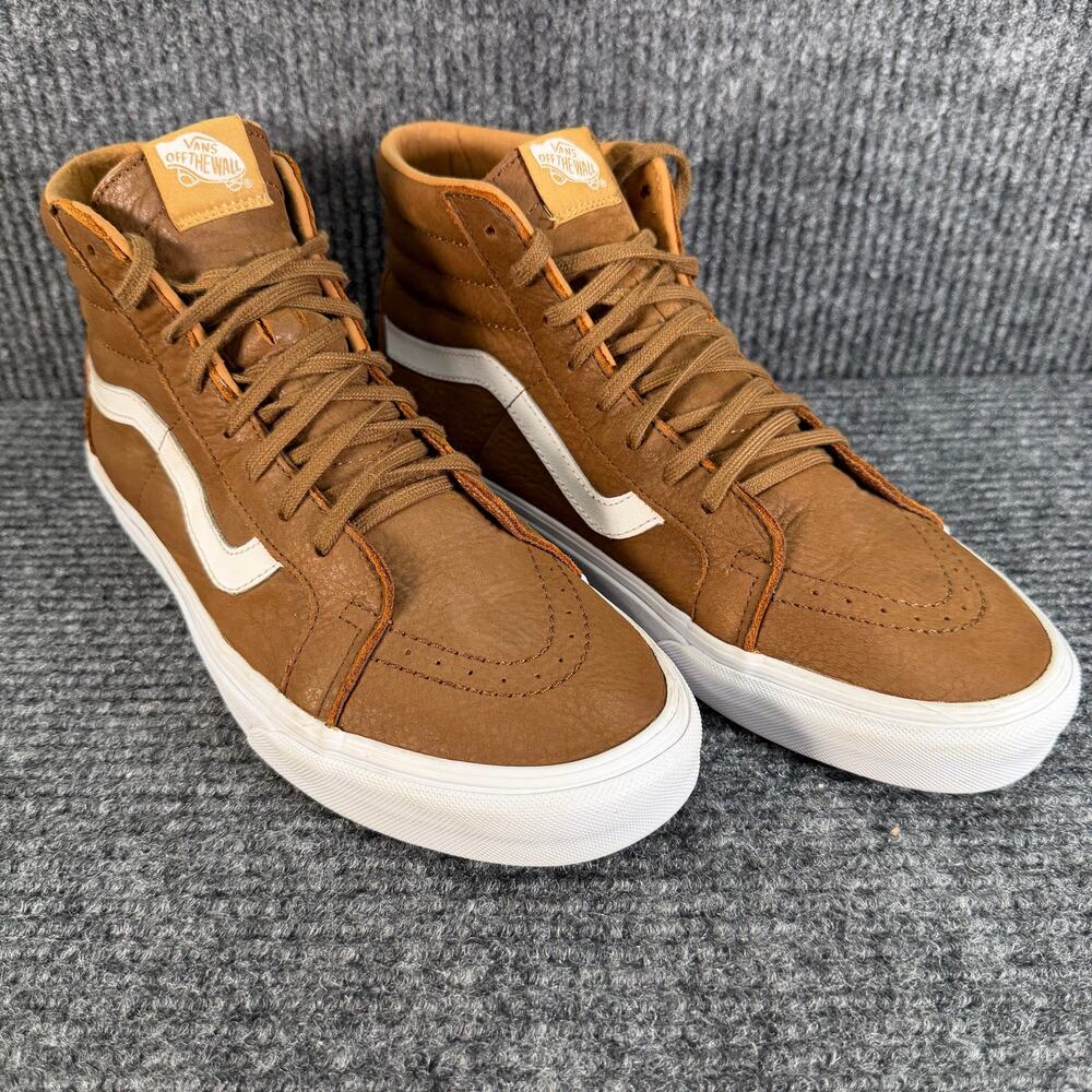 Vans Sk8-Hi Mens 10.5 Beech Tan True White Suede High Top Skate Shoes